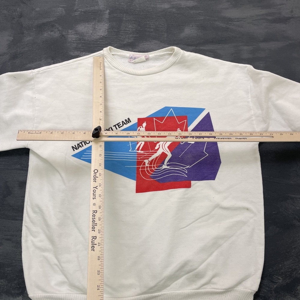 Vintage Canada National Ski Team sweatshirt mens XL White 1990s winter sport - Picture 7 of 12
